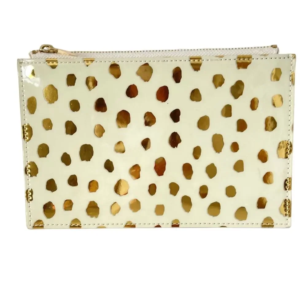 Kate Spade New York Flamingo Dot Gold Pencil Pouch